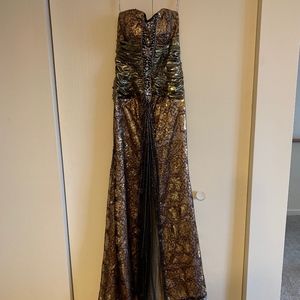 Gold and Black Pageant/Prom Dress